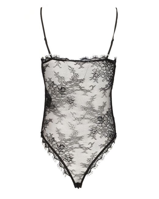 Self-Portrait Brown Polka Dot Mesh Bodysuit