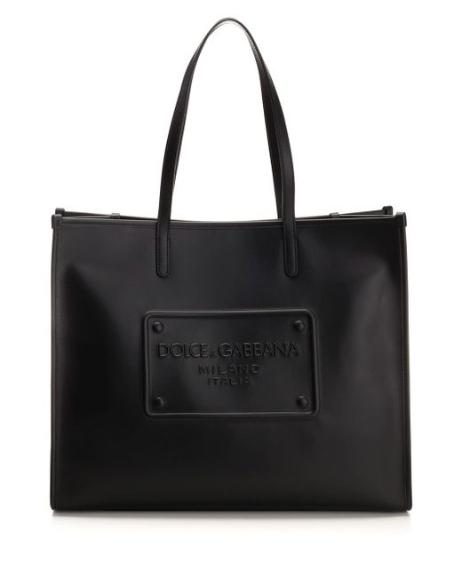 Dolce & Gabbana Black Leather Shopper for men