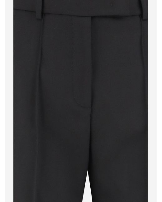 Ql2 Black Pants Wool And Lyocell Trousers