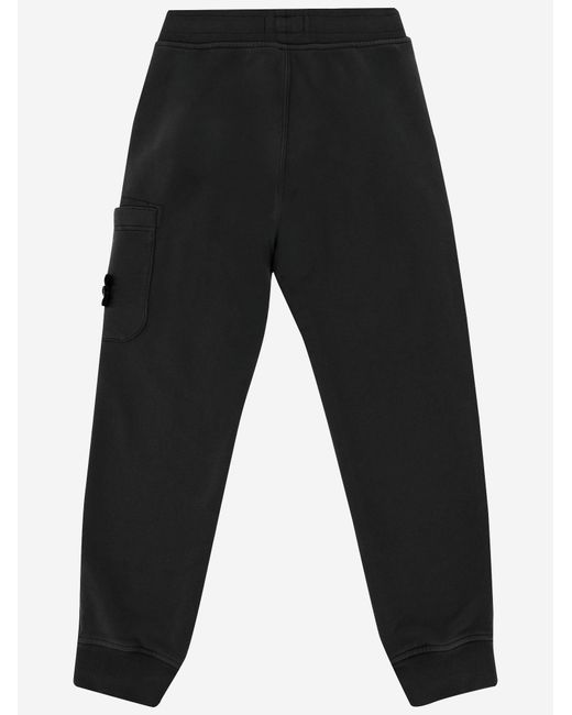Stone Island Black Cotton Trousers for men