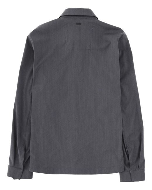Herno Gray Overshirt Wool Blend Jacket for men