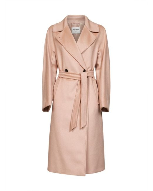 Weekend by Maxmara Pink Wrap Coat Wkdresina Virgin Wool