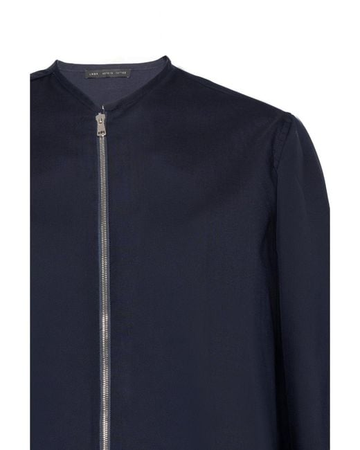 Low Brand Blue Virgin Wool Comfort-Fit Jacket With Double-Slider Zip Closure And Two-Tone Tab for men