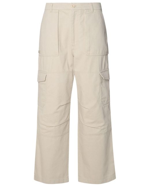 Acne White Beige Cotton Blend Cargo Pants for men