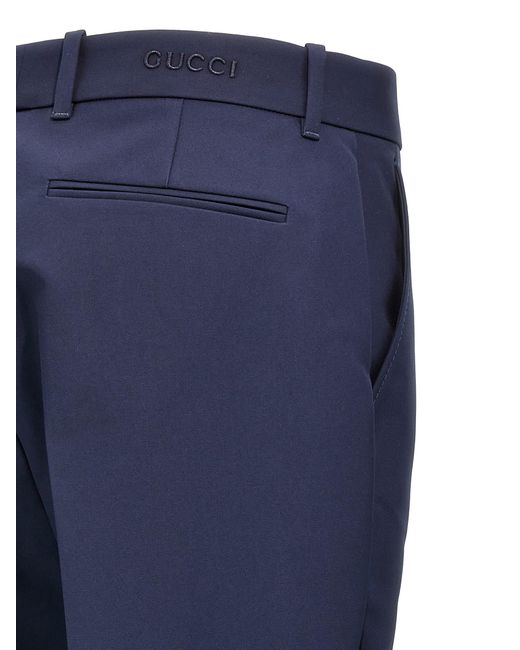 Gucci 'Satin' Pants in Blue | Lyst