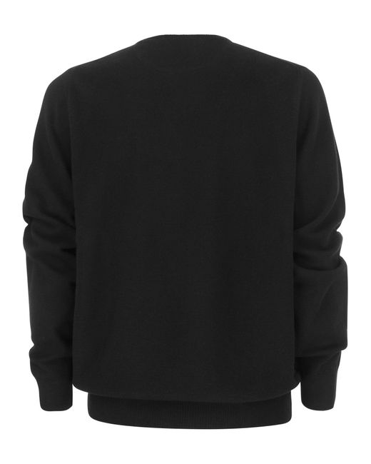 Polo Ralph Lauren Black Crew-Neck Wool Sweater for men