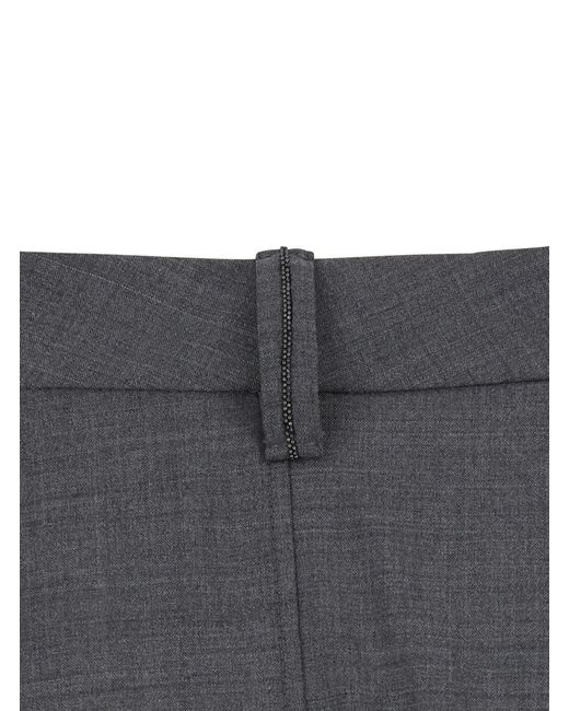 Brunello Cucinelli Gray Midi Skirt Wool Blend Virgin