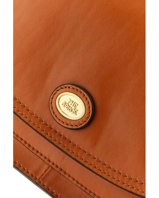 The Bridge Orange Caramel Leather Story Crossbody Bag