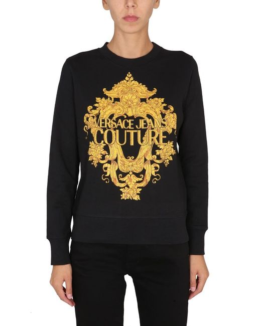 Versace Black Sweatshirt With Baroque Print
