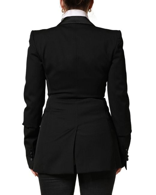 Dolce & Gabbana Black Wool Single Breasted Blazer Jacket Virgin Nylon Elastane Clothing