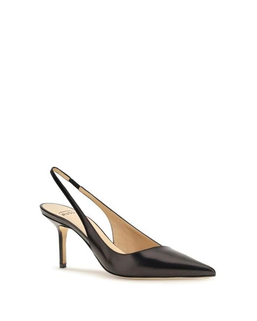 Francesco Russo Metallic Asymmetric Slingback Décolleté Pumps