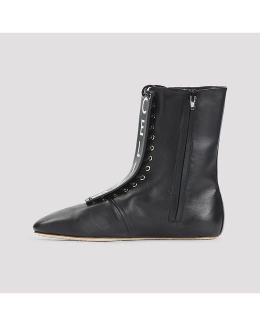 Céline Black Lace-Up Boot