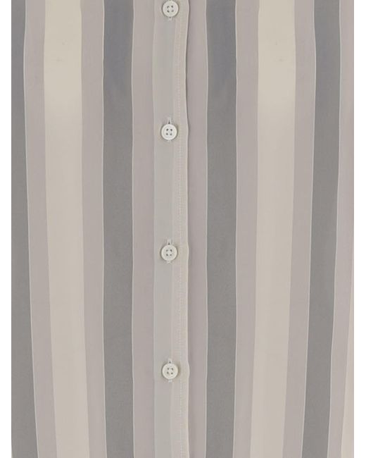 Frankie Shop Gray Striped Cupro Shirt