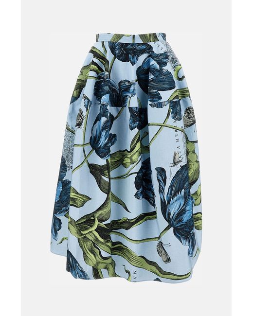 Erdem Blue Full Volume Midi Skirt
