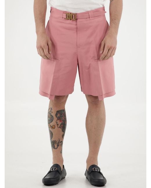 Dior Pink Cargo Bermuda Shorts for men