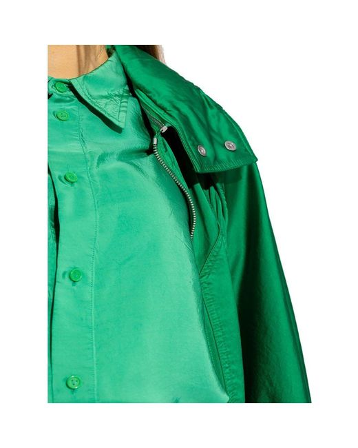 Bottega Veneta Green Satin Parka
