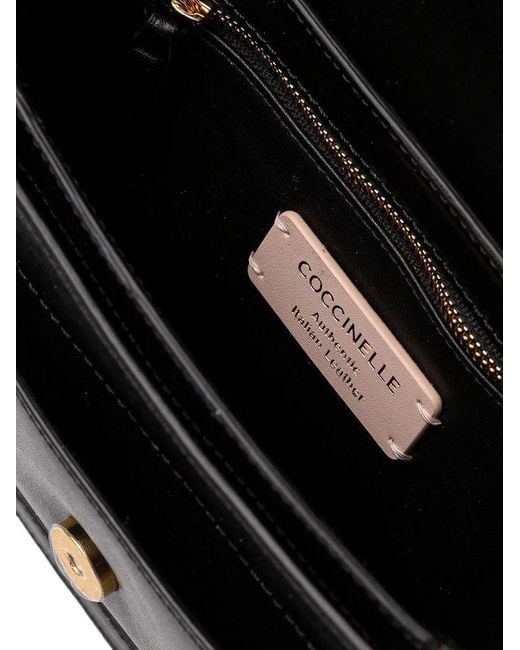 Coccinelle Black Handbag Calf Split Bags Handbags