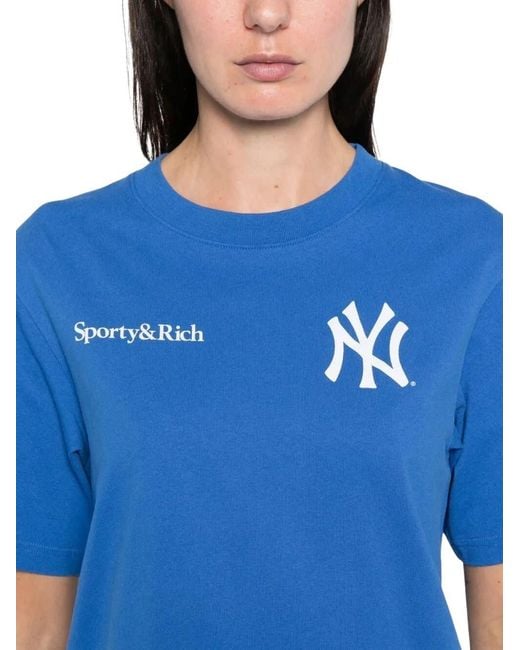 Sporty & Rich Blue Champions Crew-Neck T-Shirt