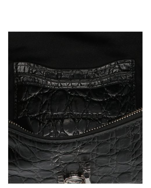 Marc Jacobs Black 'the Croc-embossed J Marc Mini' Shoulder Bag