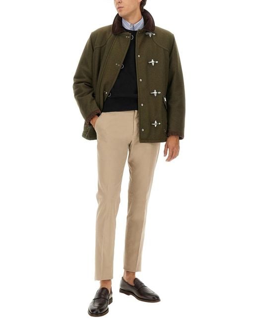Fay Green 4 Hooks Jacket Wool Trench & Raincoats for men