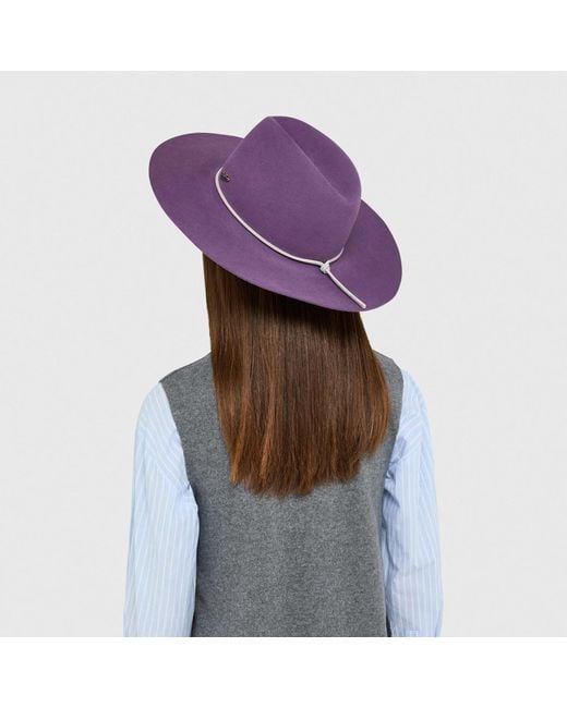 Borsalino White Heath Alessandria Brushed Felt With Leather Hatband for men