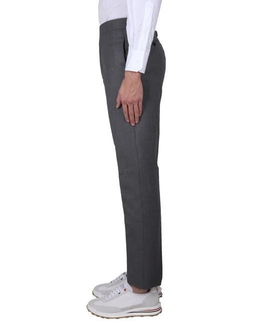 Thom Browne Gray Classic Pants With Martingale for men