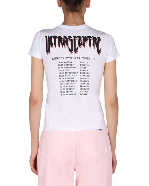 Raf Simons White Logo Print T-Shirt Cotton T-Shirts