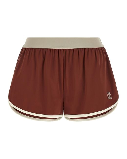 Brunello Cucinelli Red Techno Jersey Shorts