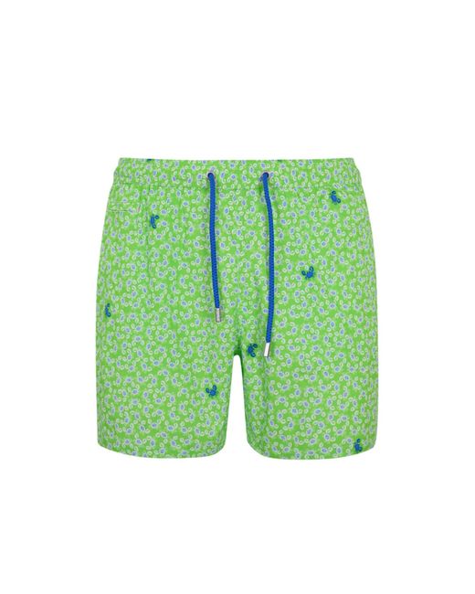 Mc2 Saint Barth Green Comfort Light Swimsuit With Crab Print for men