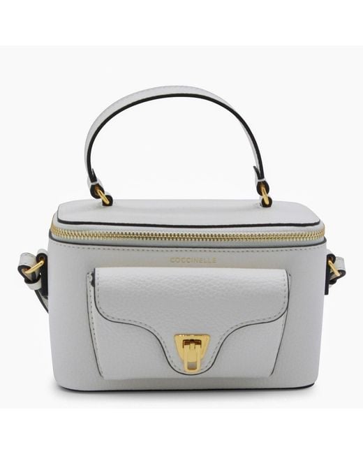 Coccinelle Gray Pearl Leather Beat Generation Top Handle Bag