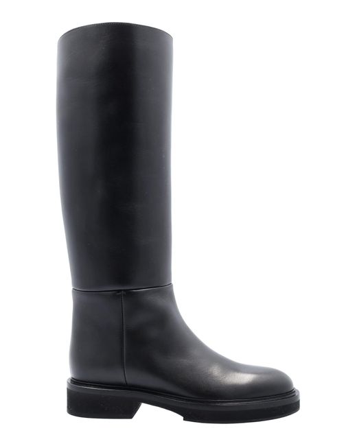 Khaite Leather Derby Knee High Riding Boots in Black - Lyst