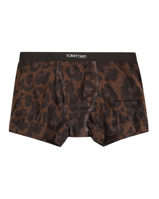 Tom Ford Animalier Print Logo Boxer Shorts in Brown for Men | Lyst