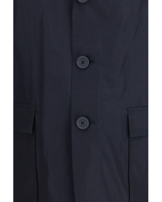 Thom Browne Blue Packable Logo Print Jacket Polyester for men