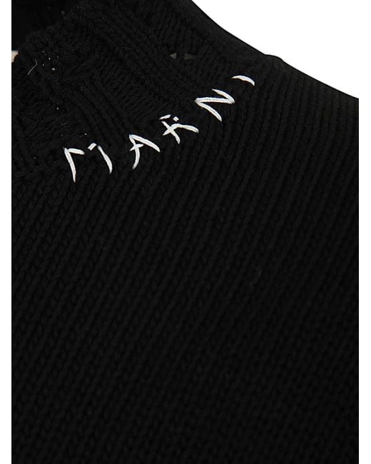 Marni Black Crew Neck Long Sleeves Sweater Clothing for men
