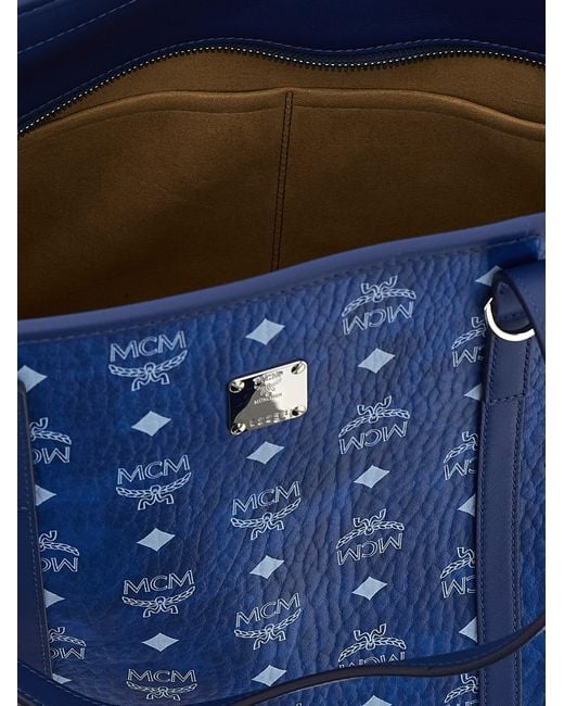 MCM Blue Medium Toni Shopping Bag