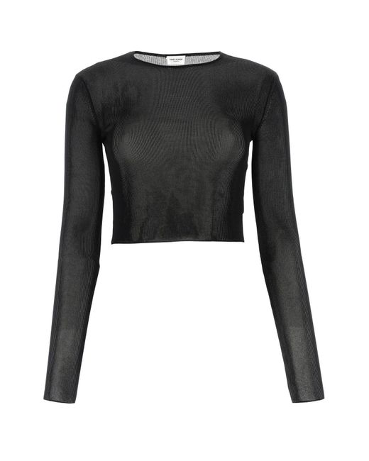 Saint Laurent Black Viscose Top