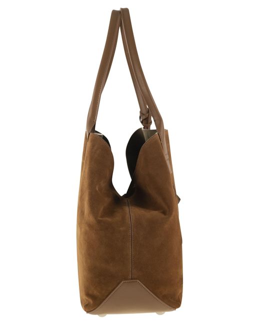 Hogan Brown Medium Script Shopping Bag