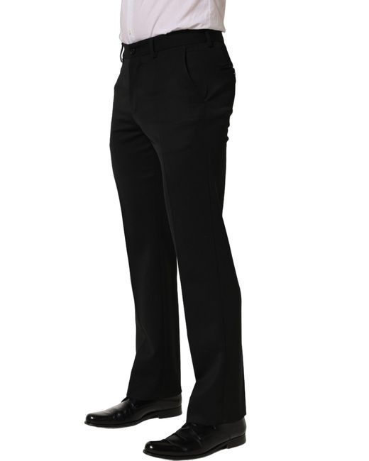 Dolce & Gabbana Black Wool Tapered Dress Trouser Pants Virgin for men