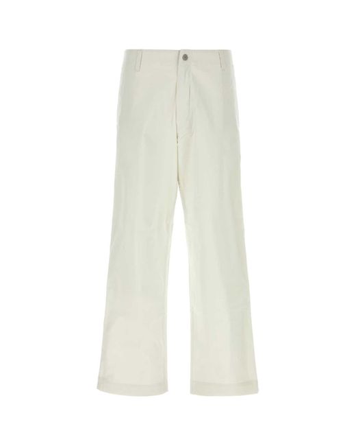Emporio Armani White Chalk Stretch Cotton Chino Pant for men