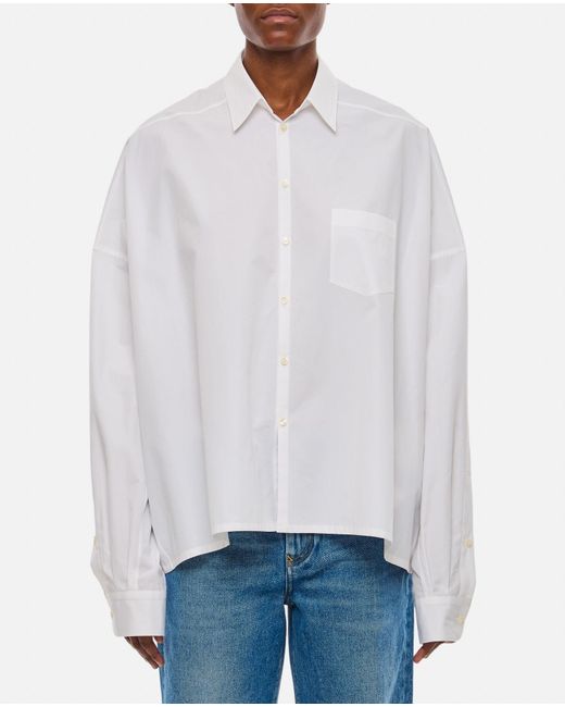 Junya Watanabe White Cropped Cotton Shirt