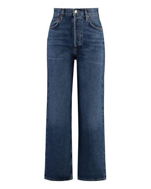 Agolde Blue Ren 5-Pocket Straight-Leg Jeans