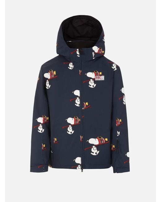 Mc2 Saint Barth Blue Boy Jacket Wildhorn With Snoopy Ski Club Print for men