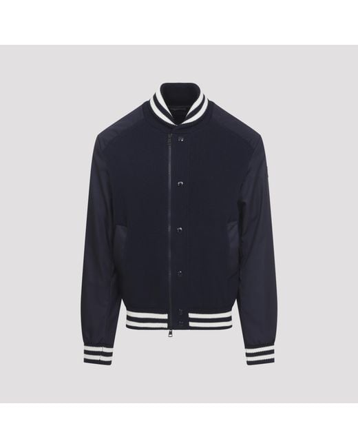 Moncler Blue Cardigan Polyamide Cotton Jacket for men