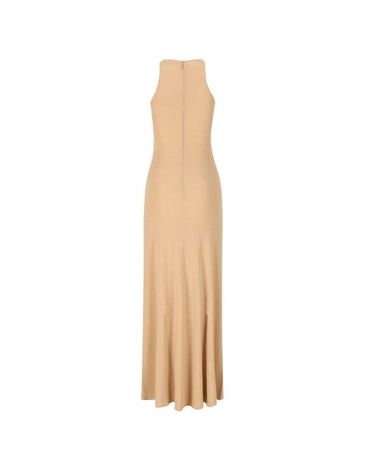 Fendi Metallic Sleeveless Colour-block Maxi Dress