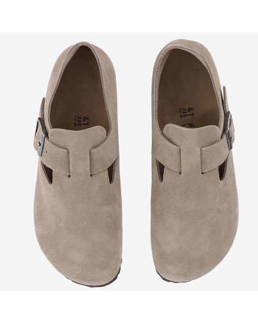 Birkenstock Natural Mules London Suede Leather Sandal