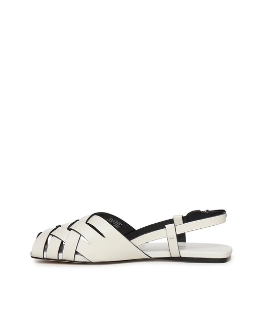 MICHAEL Michael Kors White Leather Sandals Irene Sling Flat