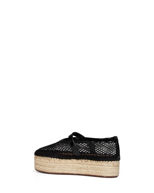 Alaïa Black Fishnet And Patent Leather Wedge Espadrilles
