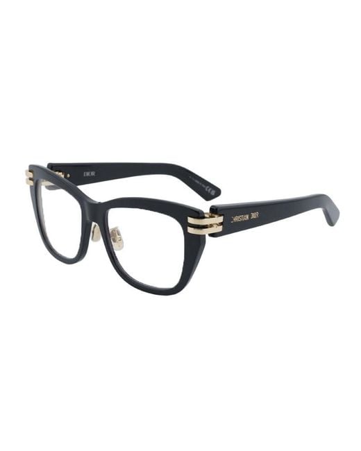 Dior Black Eyeglasses Square Full Rim, Shiny Frame And Clear Block Lens Cos1F10Bb