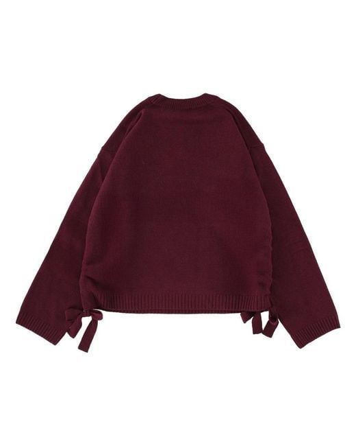Ganni Red Wool Sweater Jumpers