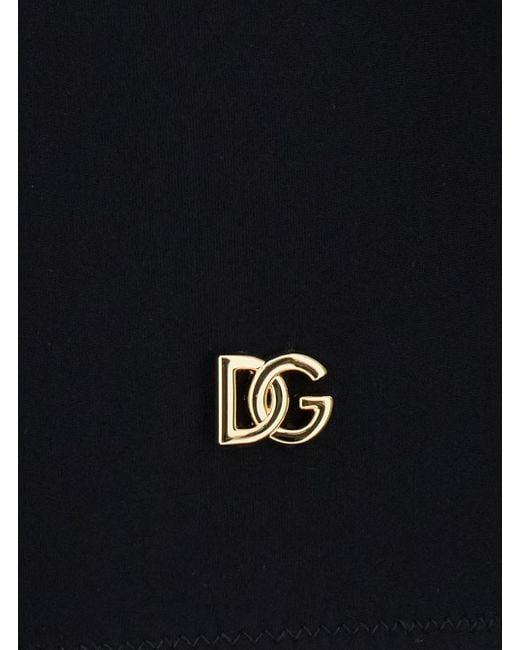 Dolce & Gabbana Black One-Piece Swimsuit With Dg Logo Detail